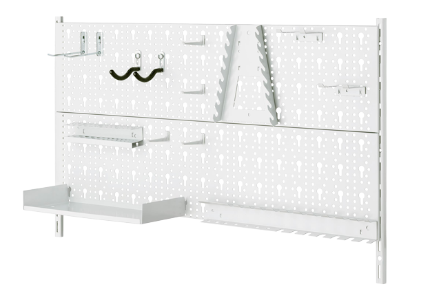 VonHaus Tableau perforé + étagère pour organiser les outils Porte-outils  mural de garage - Mural/Fixations, avec 50 crochets divers : :  Bricolage
