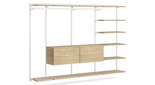 WALK-IN L-354 Wardrobe System | 295x200x45 cm (LxHxD) | Decor oak