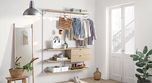 WALK-IN L-205 Wardrobe System | 165x200x45 cm (LxHxD) | Decor oak